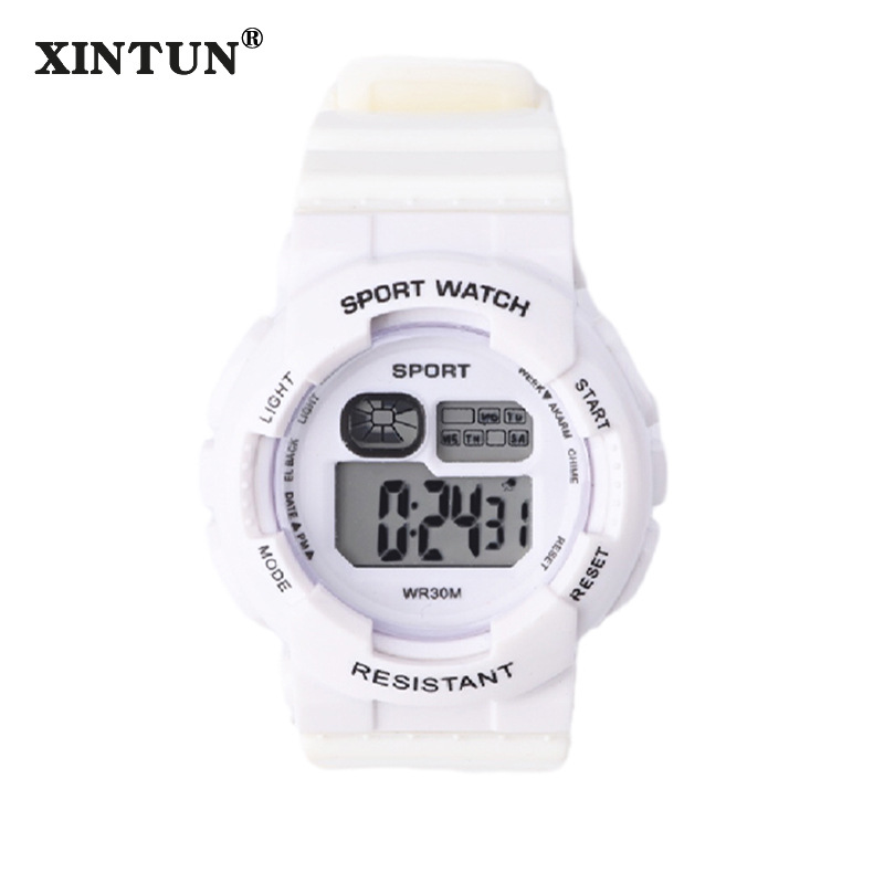 Xintun Children's Electronic Watch Led Waterproof Shockproof Sport Watch Macaron Luminous Student Watch Factory Wholesale