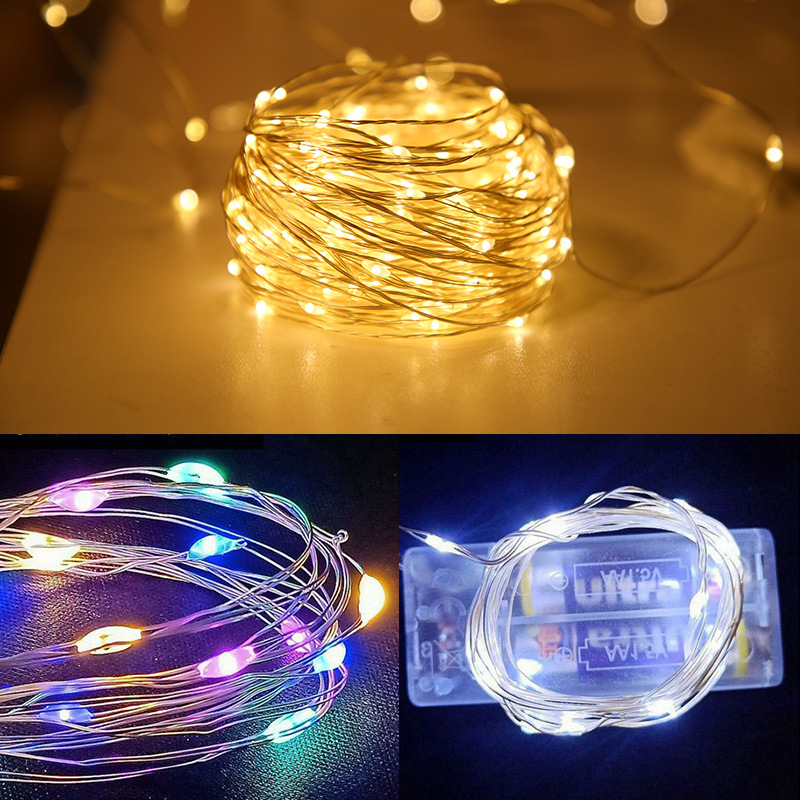 Cross-Border Copper Wire String Led Bounce Ball Toy Flashing Light Cola Gift Box Decoration Battery Box Copper Light String Lighting Chain