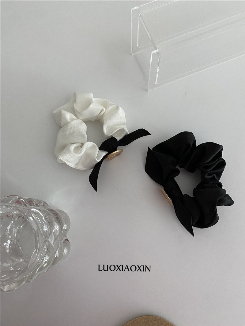 发圈白色夏季冷淡风气质原创手工蝴蝶结大肠发圈发绳头饰女