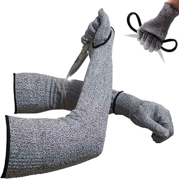 跨境批长款防护手套建筑工防切割弹力手套 玻璃厂搬运5级防割手套