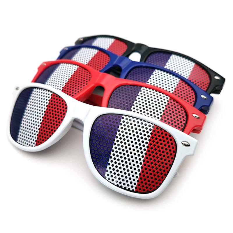 现货世界杯欧洲杯法国国旗贴纸太阳镜小孔贴纸墨镜礼品太阳眼镜