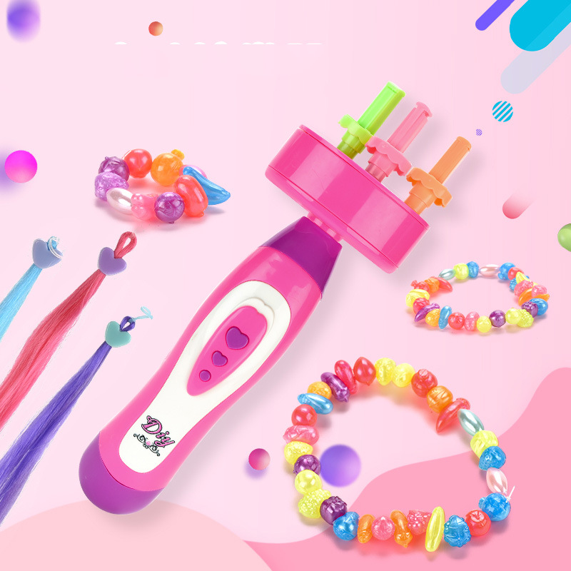 跨境热销diy电动编发器diy串珠编发玩具女孩串珠玩具自动编发器