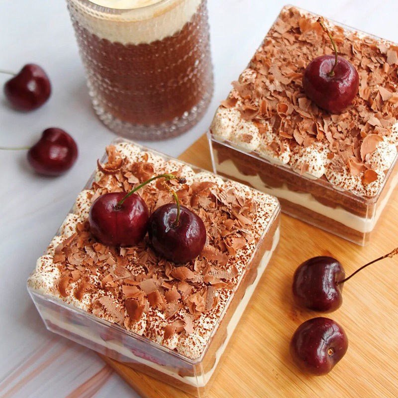 方盒透明正形提拉米苏子蛋糕烘焙慕斯泡芙甜品容器雪媚娘包装批发