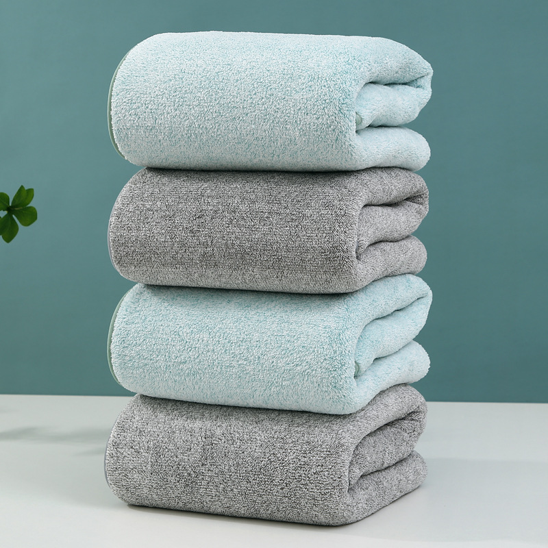 Starry Bamboo Charcoal Fiber Snowflake Velvet Skin-Friendly Household Men and Women Thickened Soft Bath Towel Absorbent Strong Not Easy to Lint