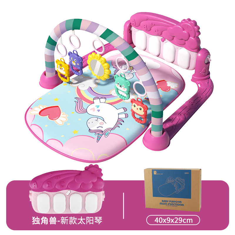 Baby Gymnastic Rack Music Harmonium Toys 0-36 Months Newborn Baby Piano Game Mat Cross-Border Hot Selling