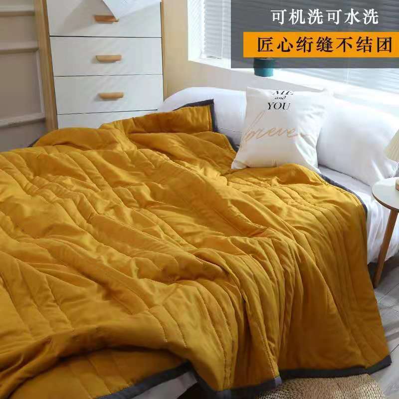 Washed Cotton. Factory Direct Sales Airable Cover Summer Blanket Spring and Autumn Thin Duvet Duvet Insert Single Double Children Student Quilt