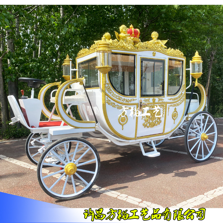 欧式马车婚庆南瓜车影视道具景区观光巡游四轮马车酒店商展摆件
