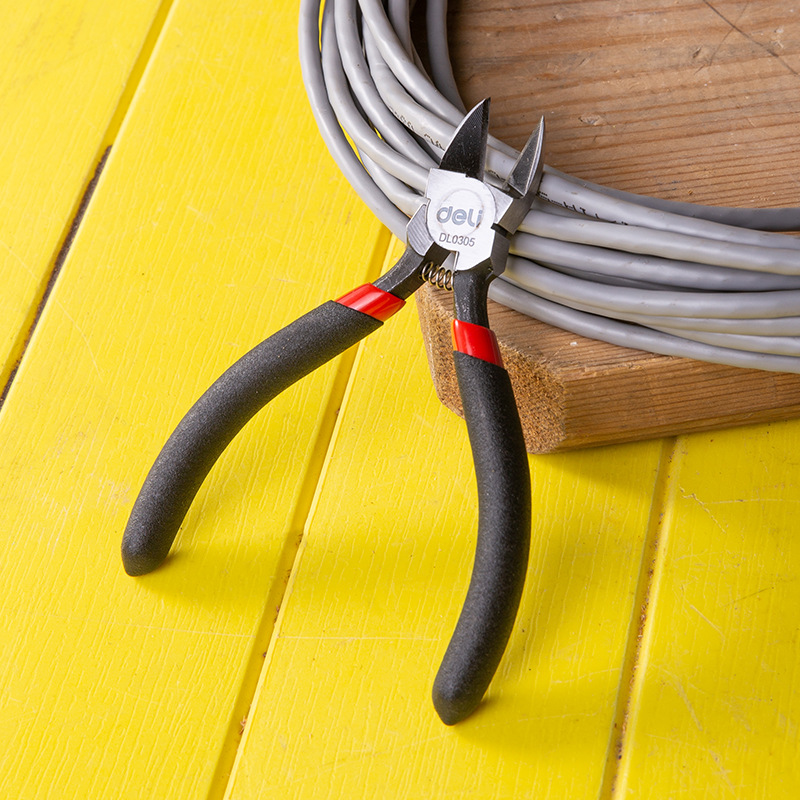 得力工具5寸6寸水口钳修边切线毛边剪斜口钳电工剪偏口钳子剪口钳