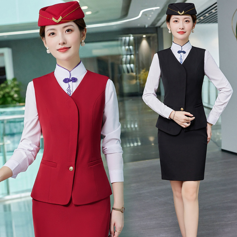 南航空姐制服套装女秋装新款工作服南方航空包臀裙职业装两件套