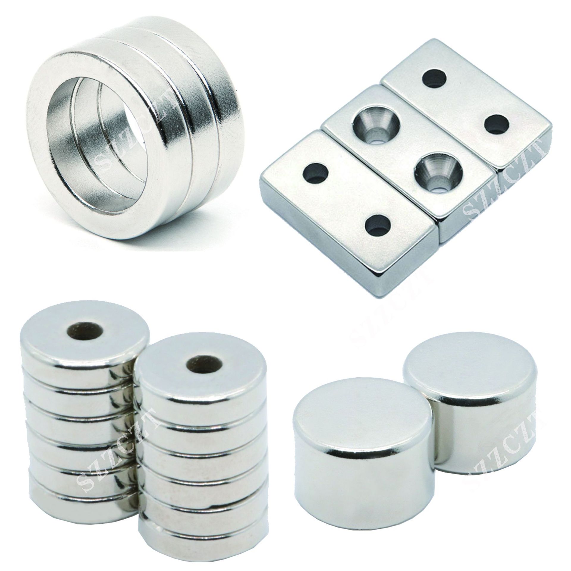 供应n38钕铁硼圆形磁铁方形沉孔磁钢异形瓦形强磁多级充磁磁环