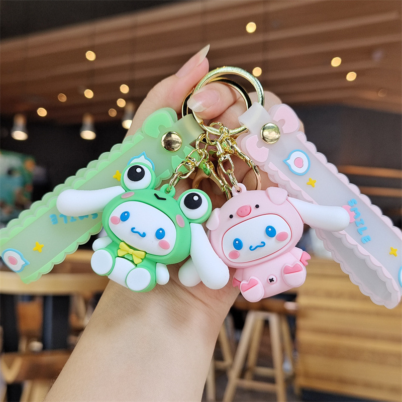 Sanrio Cartoon Keychain Cute Animal Big Ear Dog Doll Girl Bag Pendant Car Key Chain Wholesale