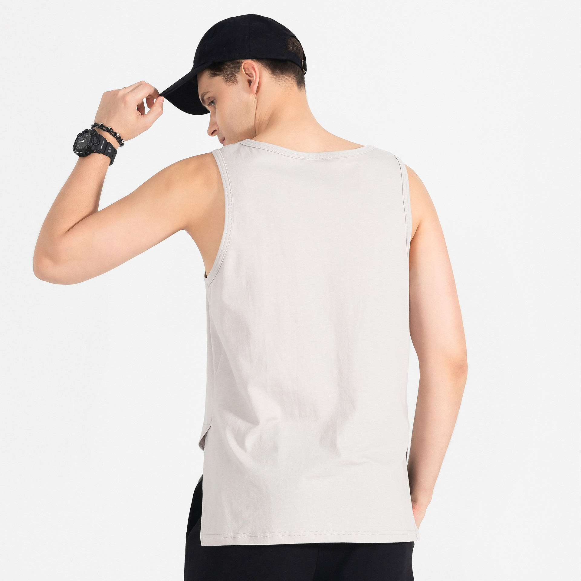 kb|男装2020夏新款男式背心圆领无袖t恤宽松汗衫男上衣休闲纯棉