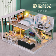 佳特diy小屋静谧时光创意手工拼装精致复式公寓模型材料送礼物女