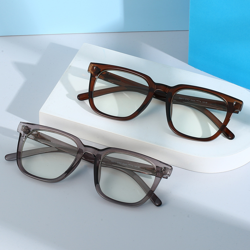 防辐射抗蓝光疲劳眼镜女款近视可配度数平光眼镜黑框素颜神器圆脸