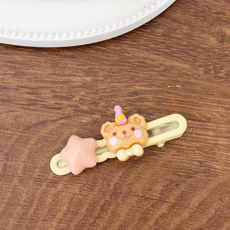 Cute Ins Bear Rabbit Oval Duckbill Clip Sweet Girly Cartoon Side Clip Bang Side Clip Headdress Female