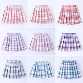 jk制服格裙半身格子夏季短裙女童小学生百褶裙春装儿童学院半身裙