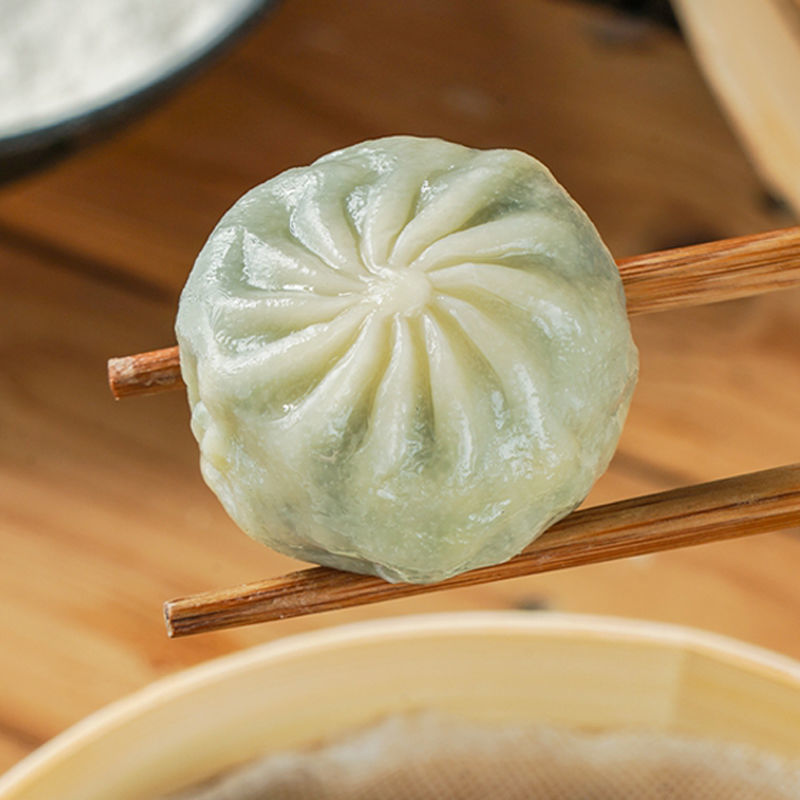 小笼包水晶薄皮素包粉丝荠菜鸡蛋包子早餐儿童食品12个一包速卖通