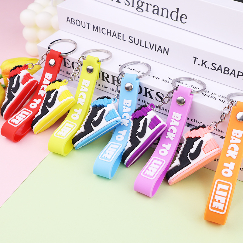 New Creative Cartoon Building Blocks AJ Sneakers Keychain Small Hook Hook Three-Dimensional Automobile Hanging Ornament Student Small Gift