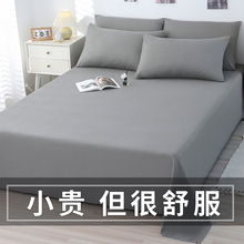 4Yins床单单件夏季非纯棉枕套三件套宿舍单人1.5米纯色磨毛被单