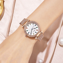 瑞士新款奢华女士手表礼物 外贸手表复古 钢带镶钻简约石英表防水