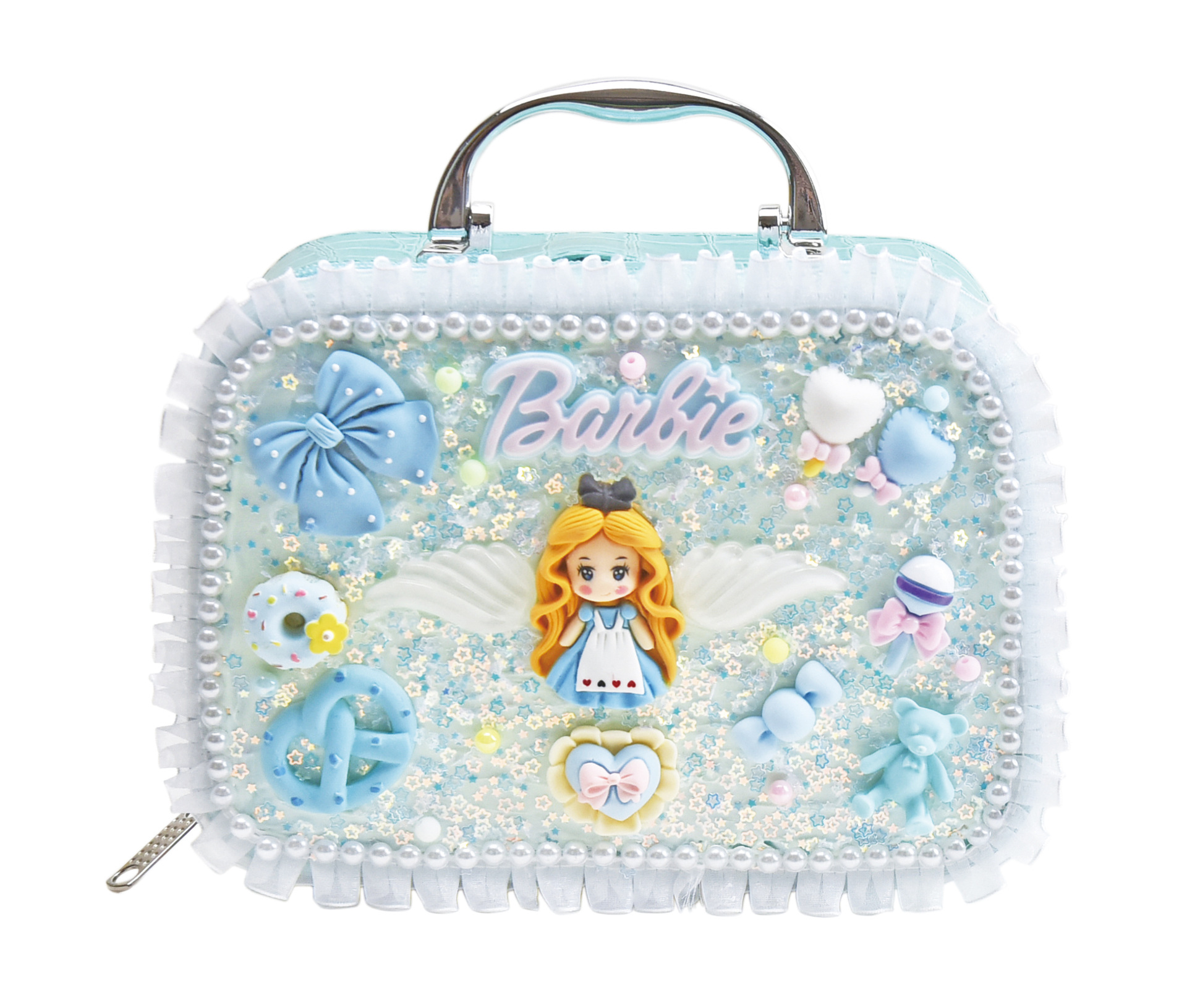 Children's Handmade DIY Waterproof Cosmetic Bag All-Match Cartoon Cute Cream Glue Handbag Girls' Toy Jewelry Box