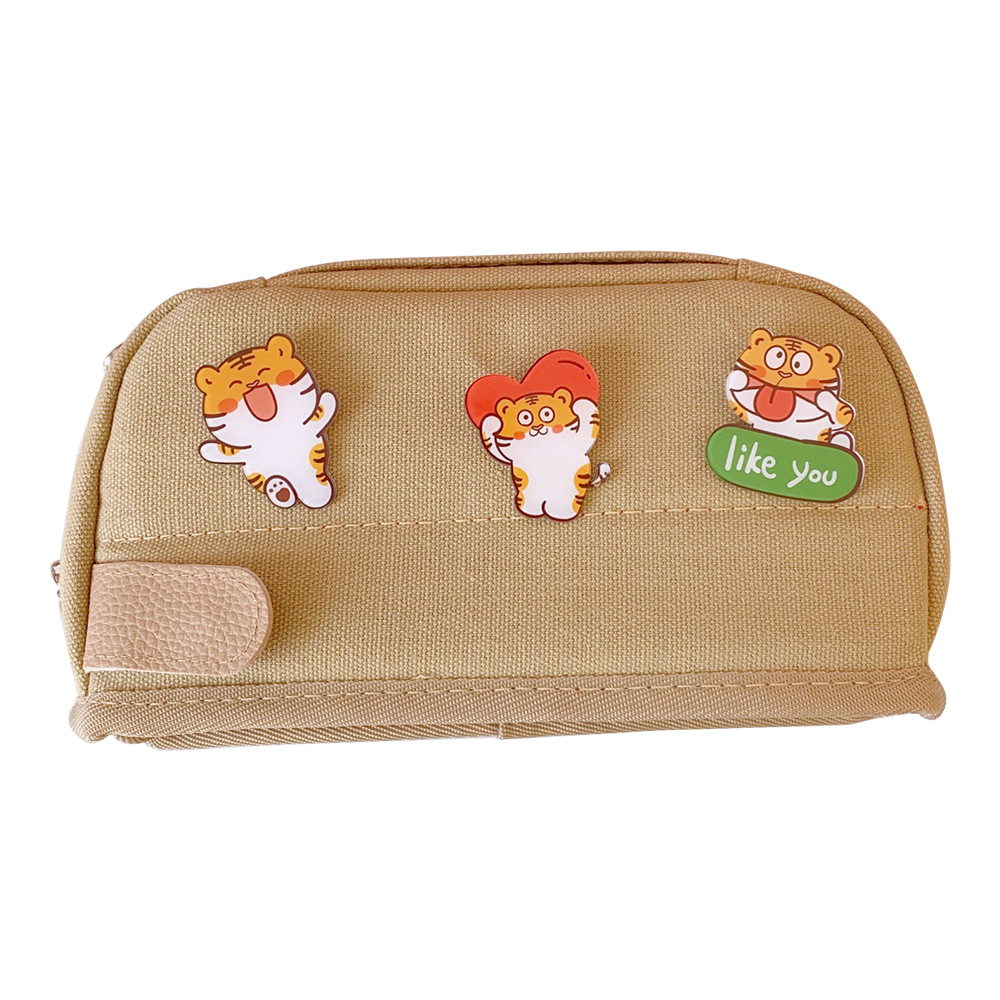 Japanese Style Simple Multifunctional Pencil Case Multi-Layer Large Capacity Ins Student Cute Open Sandwich Stationery Case Stationery Box