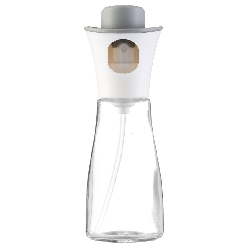 Kitchen Oil Dispenser Push-Type Glass Oiler Barbecue Spray Bottle Household Olive Oil Dustproof Oil Control Seasoning Bottle