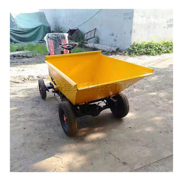 电动翻斗车 建筑工地混凝土水泥沙子运输工具车 四轮装卸小推车