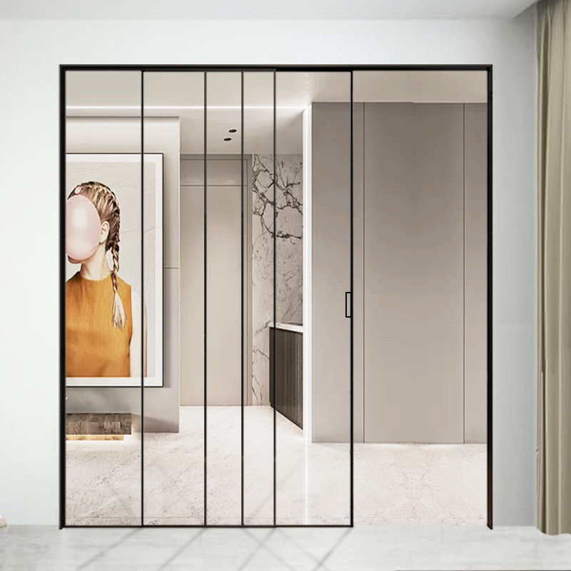 卡梵三联动推拉门窄边玻璃门厨房玻璃推拉门阳台推拉门隔断门