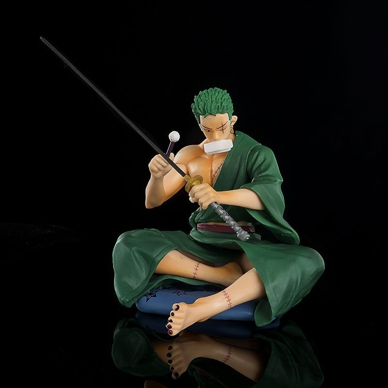 特价 海贼王 索隆 擦刀和服坐姿 动漫手办模型汽车蛋糕摆件