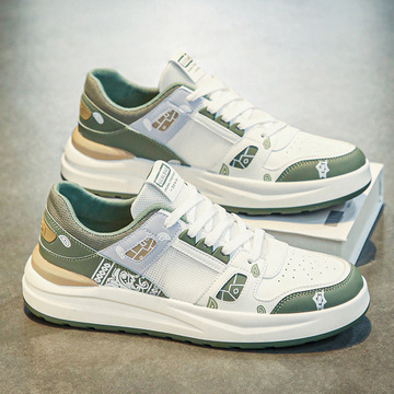 夏季男鞋2024新款轻奢透气潮牌小众休闲板鞋学生厚底运动小白潮鞋