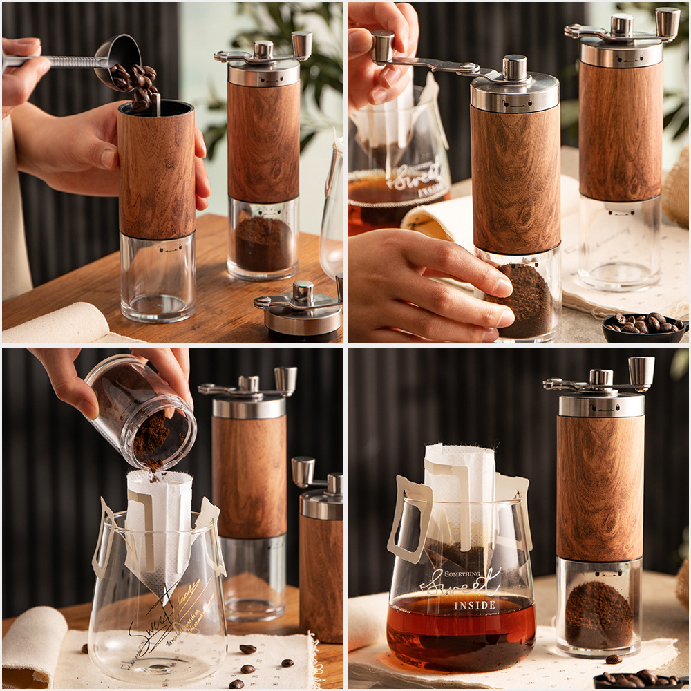 咖啡豆研磨机手动咖啡机研磨手摇一体磨豆机家用咖啡粉手磨机