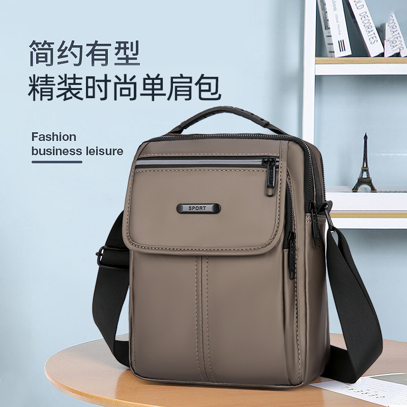 Men's Bag New PU Leather Korean Men's Bag Business Leisure One Shoulder Crossbody Bag Work Commuting Fashion Trend Cross-Body Bag