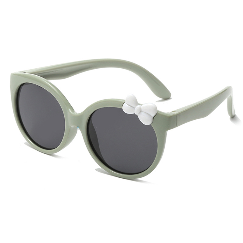 Cute Children round Rim Sunglasses UV Protection Polarized Sun Glasses Bow Decoration Sunglasses Factory Wholesale