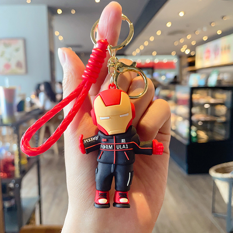 New Cartoon Anime Revenge Spider-Man Keychain Cute PVC Marvel Doll Bag Package Pendant Gift Wholesale