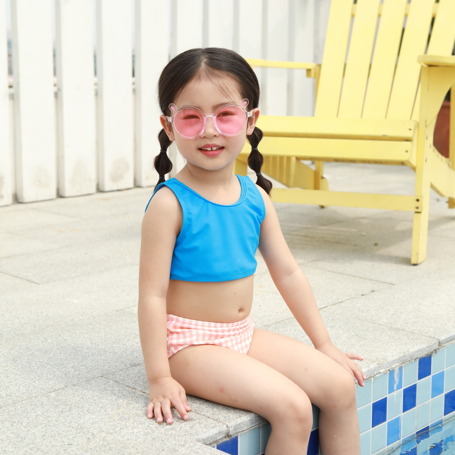 儿童泳衣女童女孩泳装2022新款中大童连体专业训练速干分体游泳衣