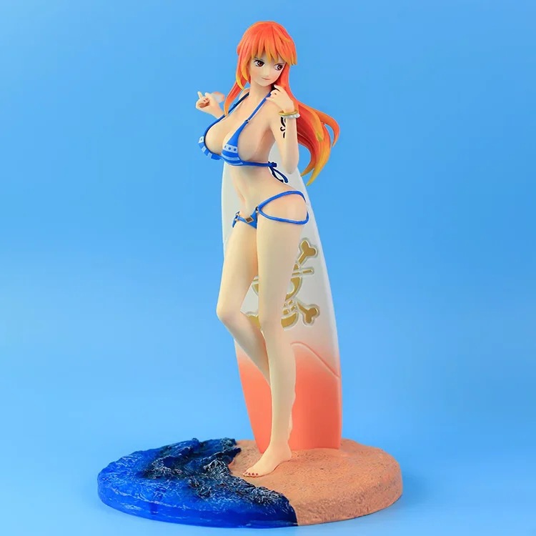 海贼王 沙滩 冲浪娜美 泳装 娜美 水着 场景 模型 摆件 盒装手办