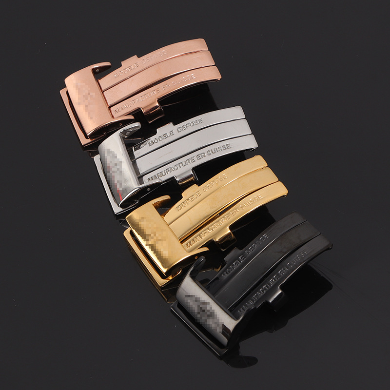 适用百年于灵折叠扣 手表扣 双按蝴蝶扣20mm不锈钢表扣