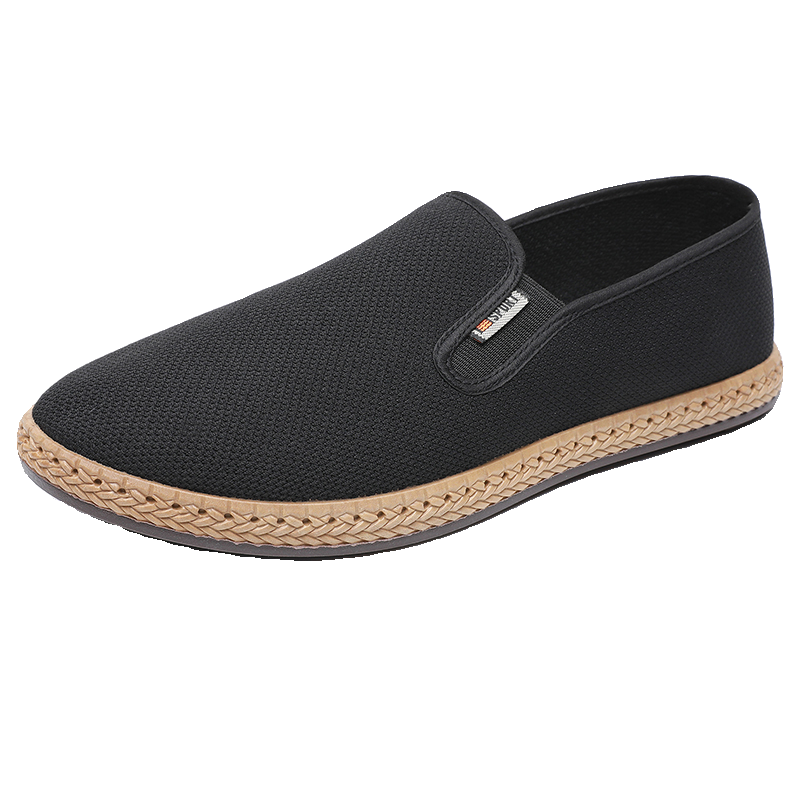 2024春季新款老北京布鞋男软底轻便透气防臭一脚蹬老年休闲爸爸鞋