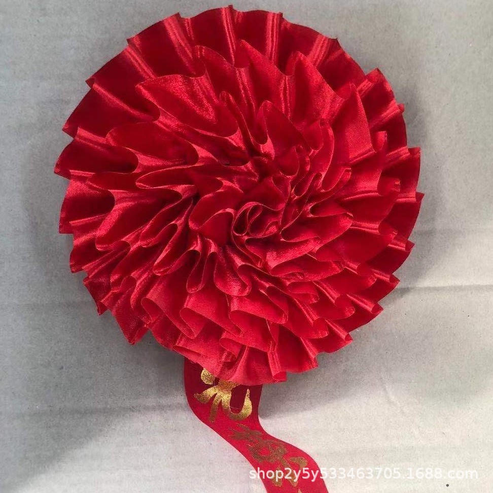 表彰花幼儿园用大红花参军光荣入伍学生退伍胸花先进绸缎植绒绢布