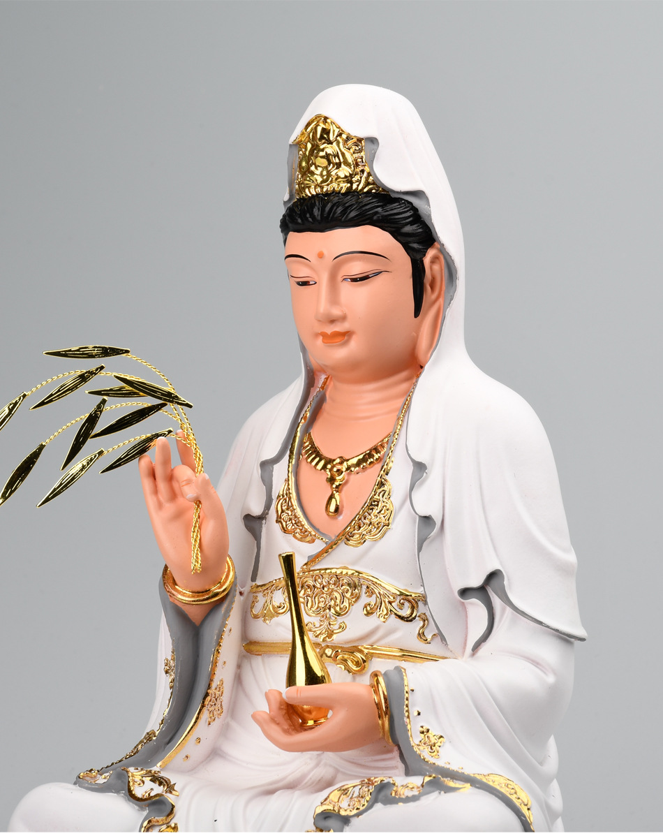 娑婆三圣佛像白衣佛祖观音菩萨地藏王神像释迦牟尼佛像树脂摆件