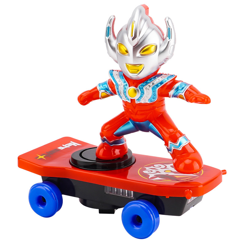 Variety Superman Stunt Car Boys and Girls Children's Toy Electric Remote Control Rolling Car Ultraman Spider Man Skateboard