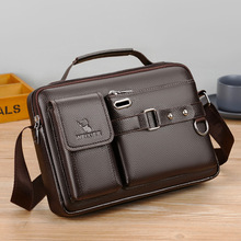 Large-capacity Shoulder Bag Leather Men's Messenger Bag跨境