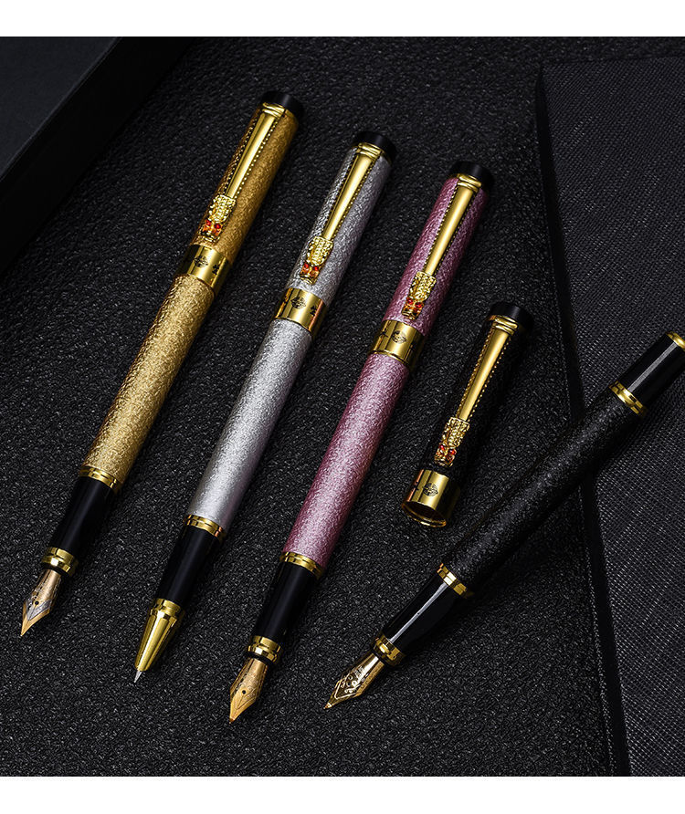 厂家批发永生6808龙头钢笔签字笔办公书法练字礼品笔可刻字logo