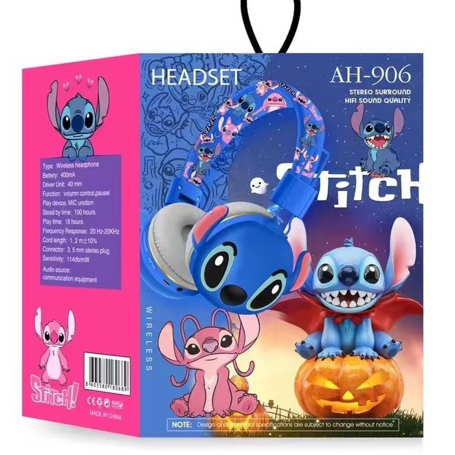 Cross-Border Hot Ah-906 Stitch Cartoon Creative Headset Wireless Bluetooth Headset Gift