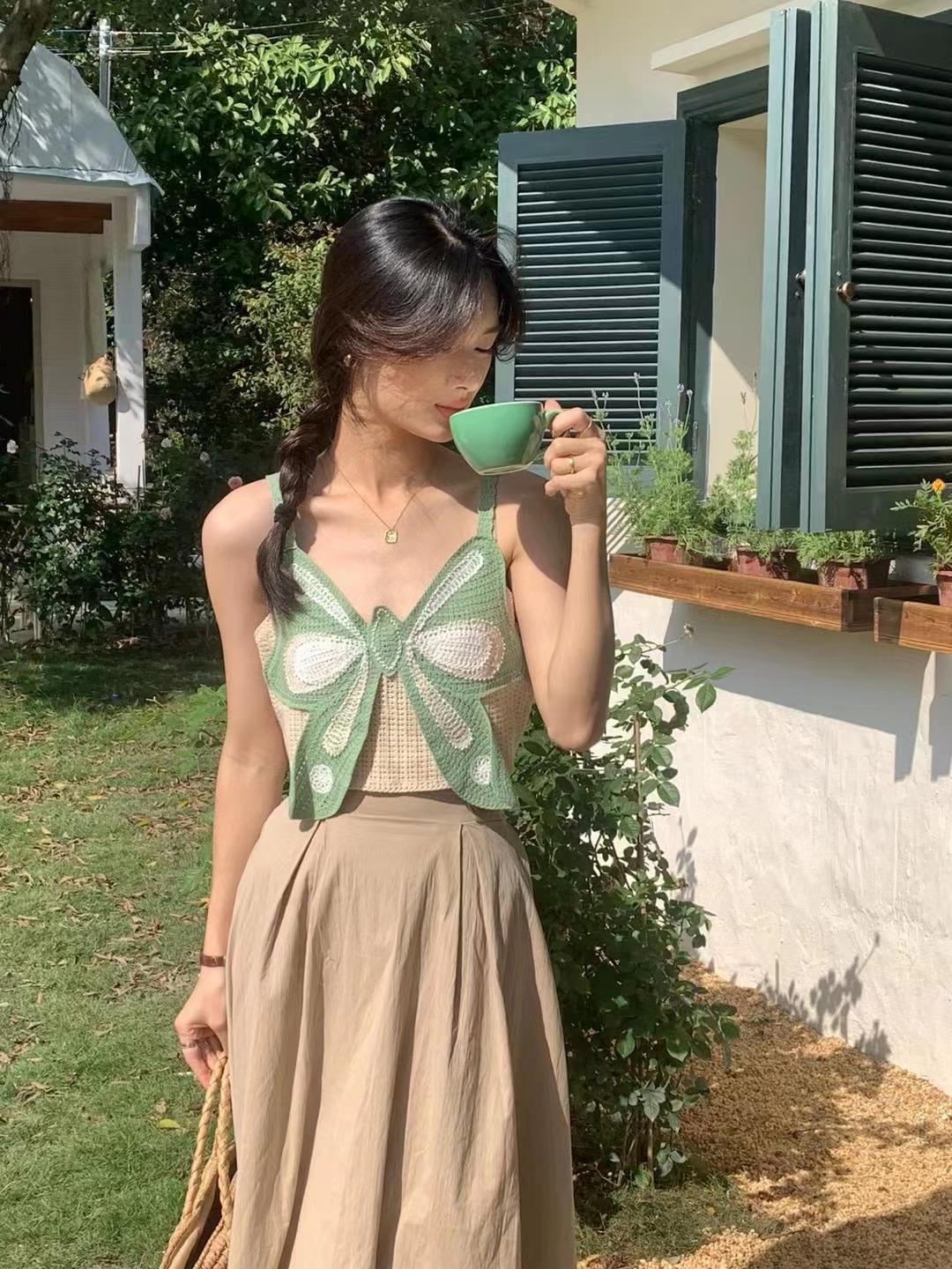 血滴子小吊带女内搭蝴蝶结无袖打底上衣短款内衣外穿夏季美背背心