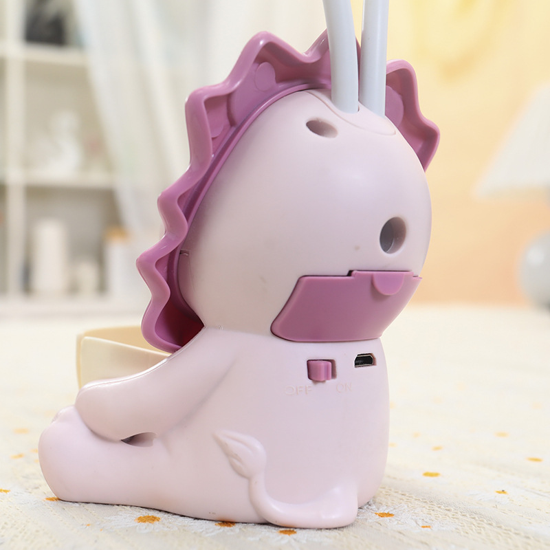 Children's Cute Animal Hose Adjustable Desktop Double-Headed Fan Pencil Knife Storage Pen Holder Multifunctional Small Fan