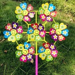 卡通六轮笑脸多轮镭射风车儿童玩具风车地摊夜市公园夏季热卖玩具