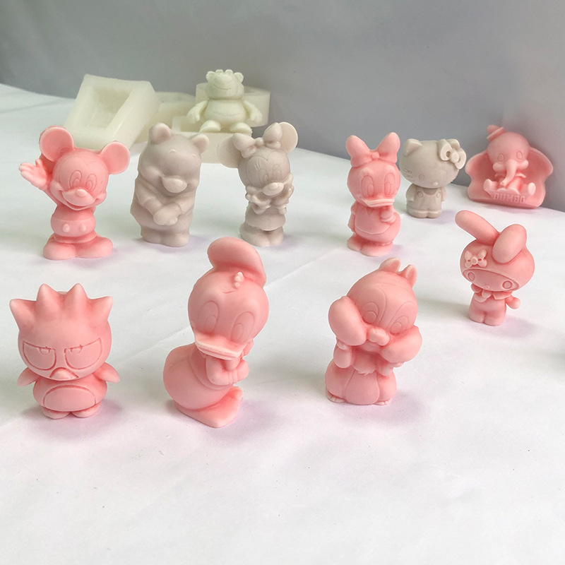 人山模具diy卡通动物手作香薰石膏扩香石蜡烛滴胶手工皂硅胶磨具