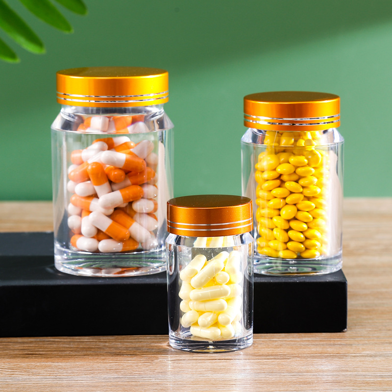 厂家供货高档胶囊塑料瓶 藏红花透明亚克力瓶 保健品包装盒瓶子